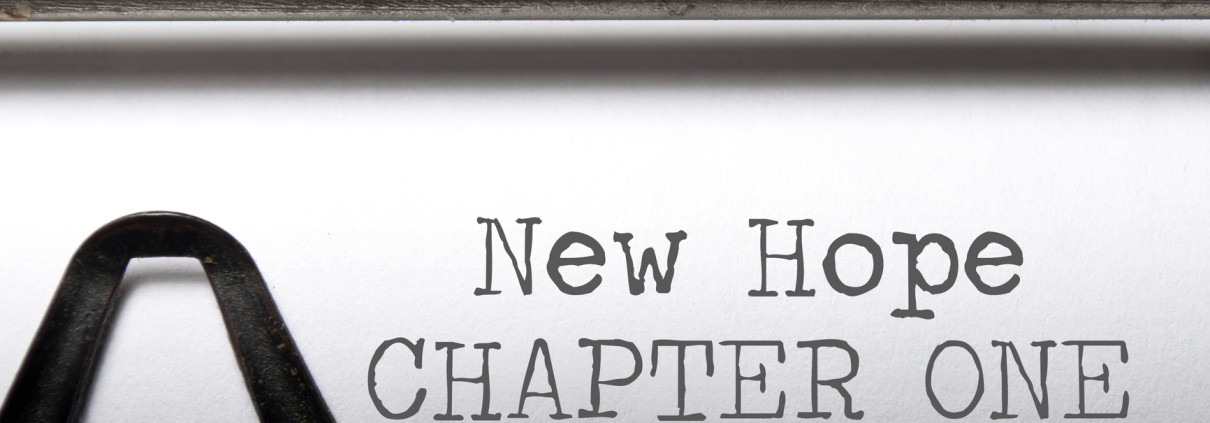 New hope chapter one printed on a vintage typewriter