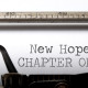 New hope chapter one printed on a vintage typewriter